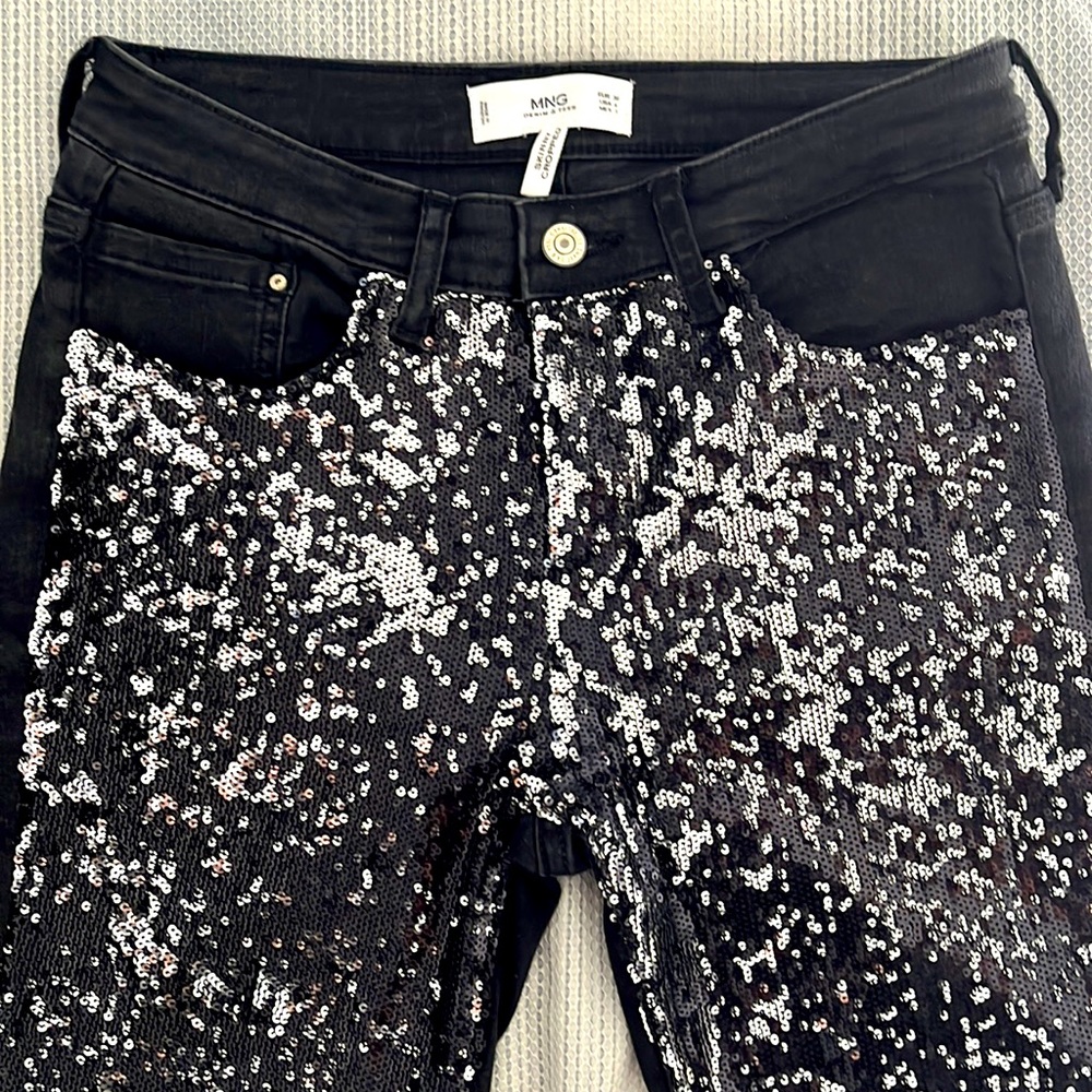 Mango Black Skinny Jeans sparkle Pants